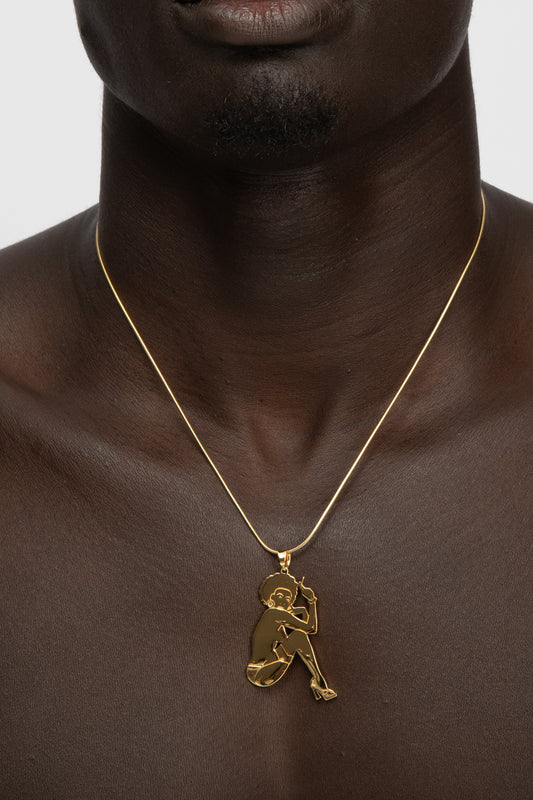 60's Afro Pin-up Girl Necklace
