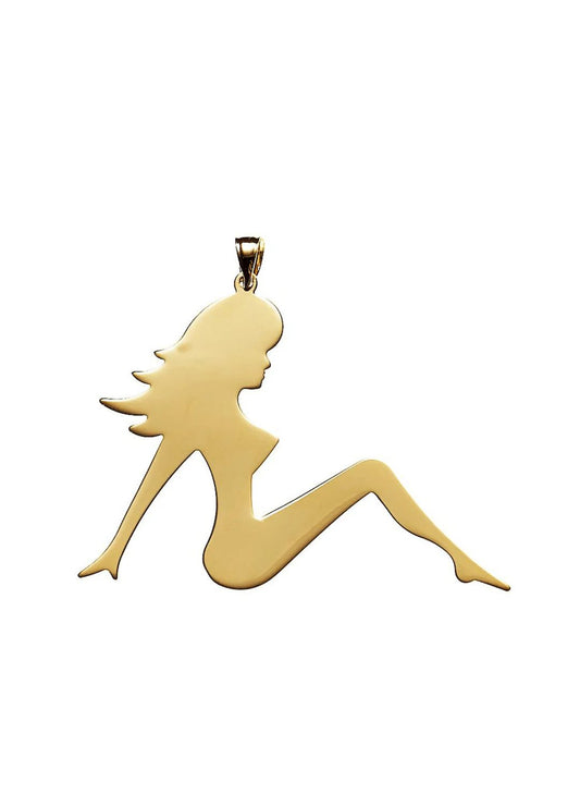 Mudflap Girl Necklace in Gold Vermeil   White Trash Charm s Style Danna nada es para siempre