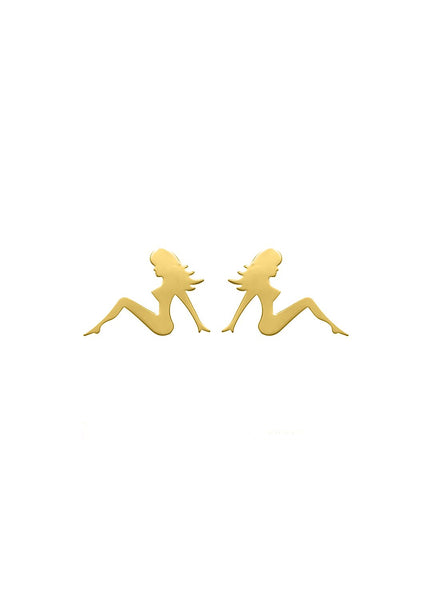 MUDFLAP GIRL Petite Stud Earrings W H I T E T R A S H C H A R M S