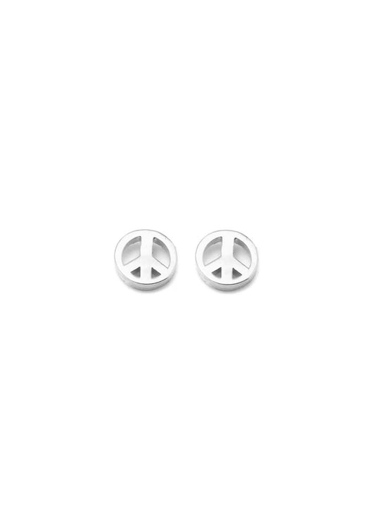 PEACE Petite Stud Earrings W H I T E T R A S H C H A R M S