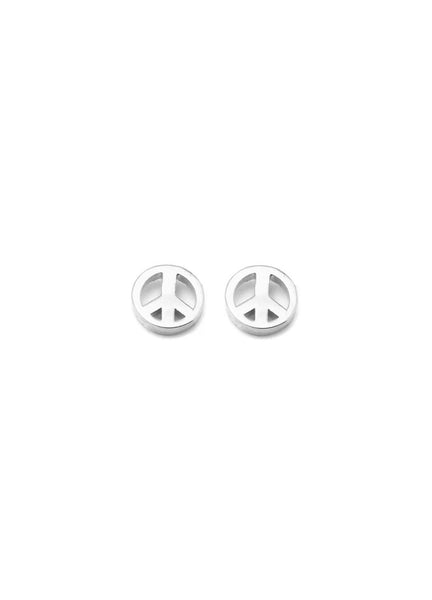 PEACE Petite Stud Earrings W H I T E T R A S H C H A R M S