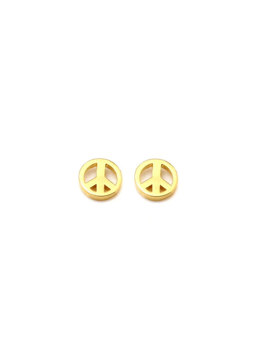 PEACE Petite Stud Earrings W H I T E T R A S H C H A R M S