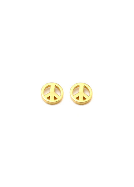 PEACE Petite Stud Earrings W H I T E T R A S H C H A R M S