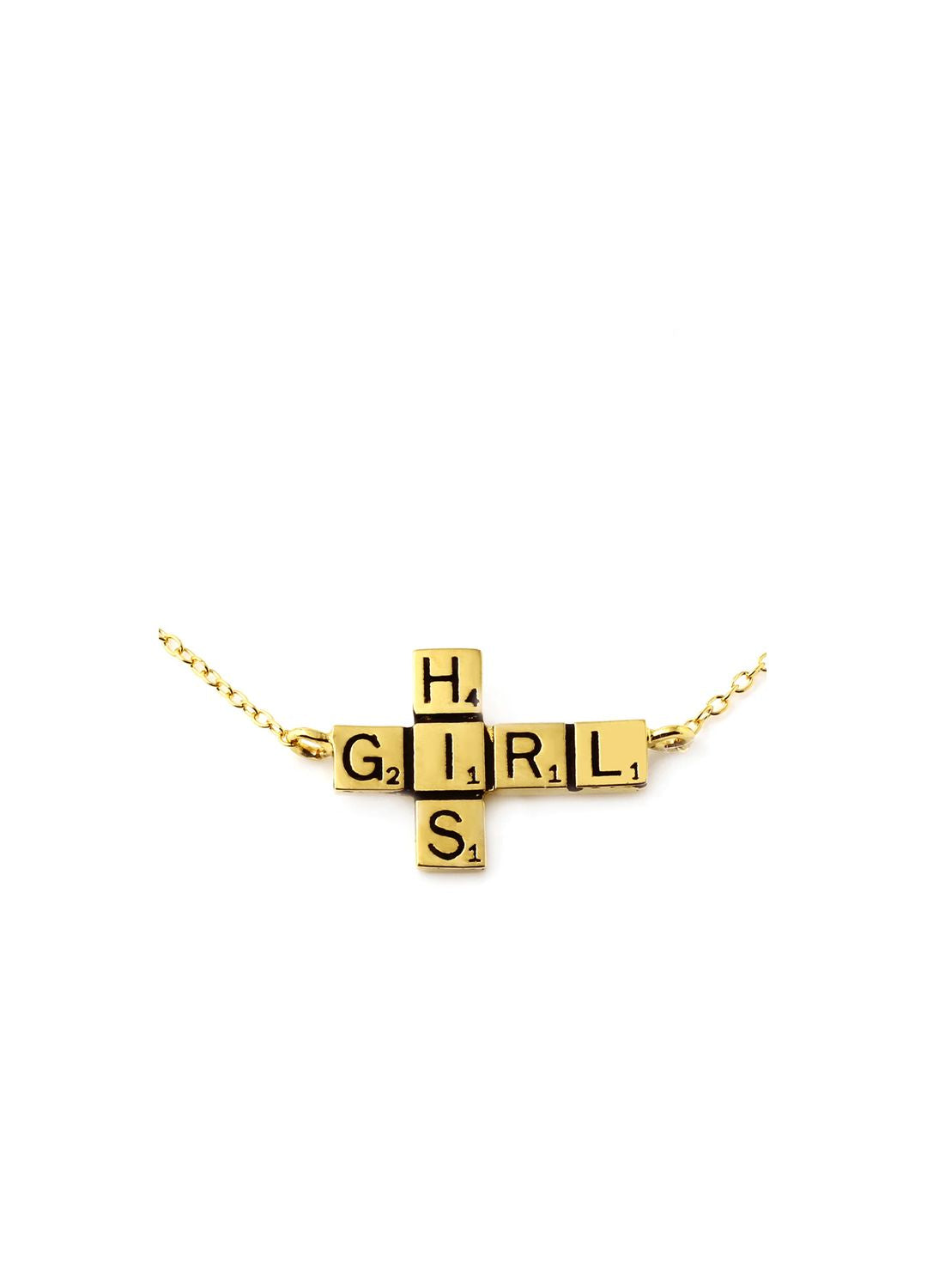 HIS GIRL SCRABBLE Pendant W H I T E T R A S H C H A R M S