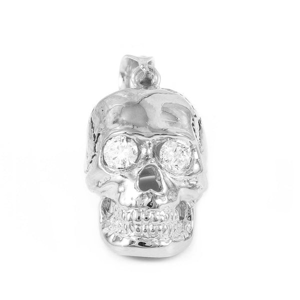 Skull Pendant with Crystal Eyes W H I T E T R A S H C H A R M S