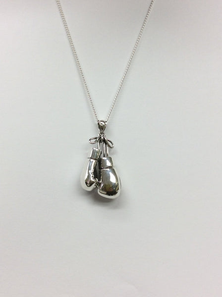 Boxing Gloves Silver Necklace    White Trash Charm s Style