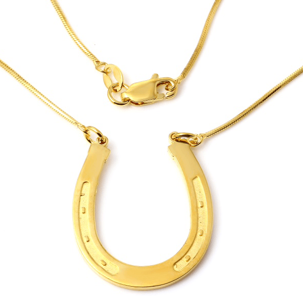 14K Gold Horseshoe Pendant With Gems Necklace, Real Yellow Gold Lucky Charm  Necklace, Gold Horse Shoe Necklace - Etsy