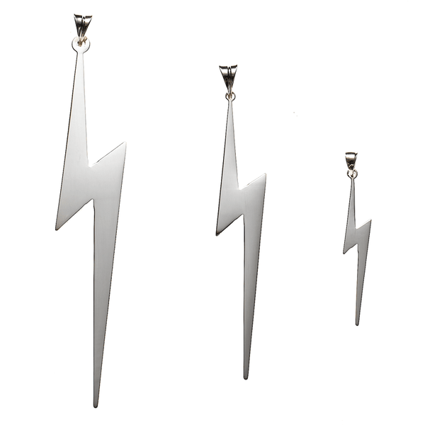 Lightning Bolt Necklace in Sterling Silver   White Trash Charm s Style