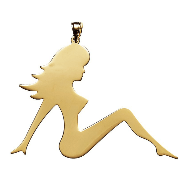 Mudflap Girl Necklace in Gold Vermeil   White Trash Charm s Style