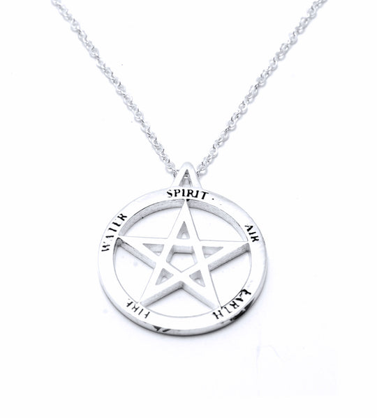 Pentagram Necklace in Sterling Silver   White Trash Charm s Style